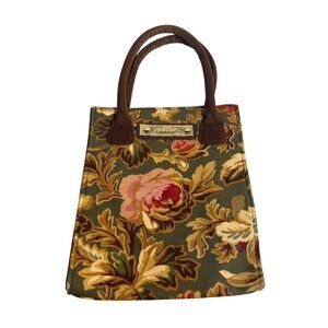 Longaberger Majolica Garden Floral Small Tote Bag Purse Canvas Homestead Stylish